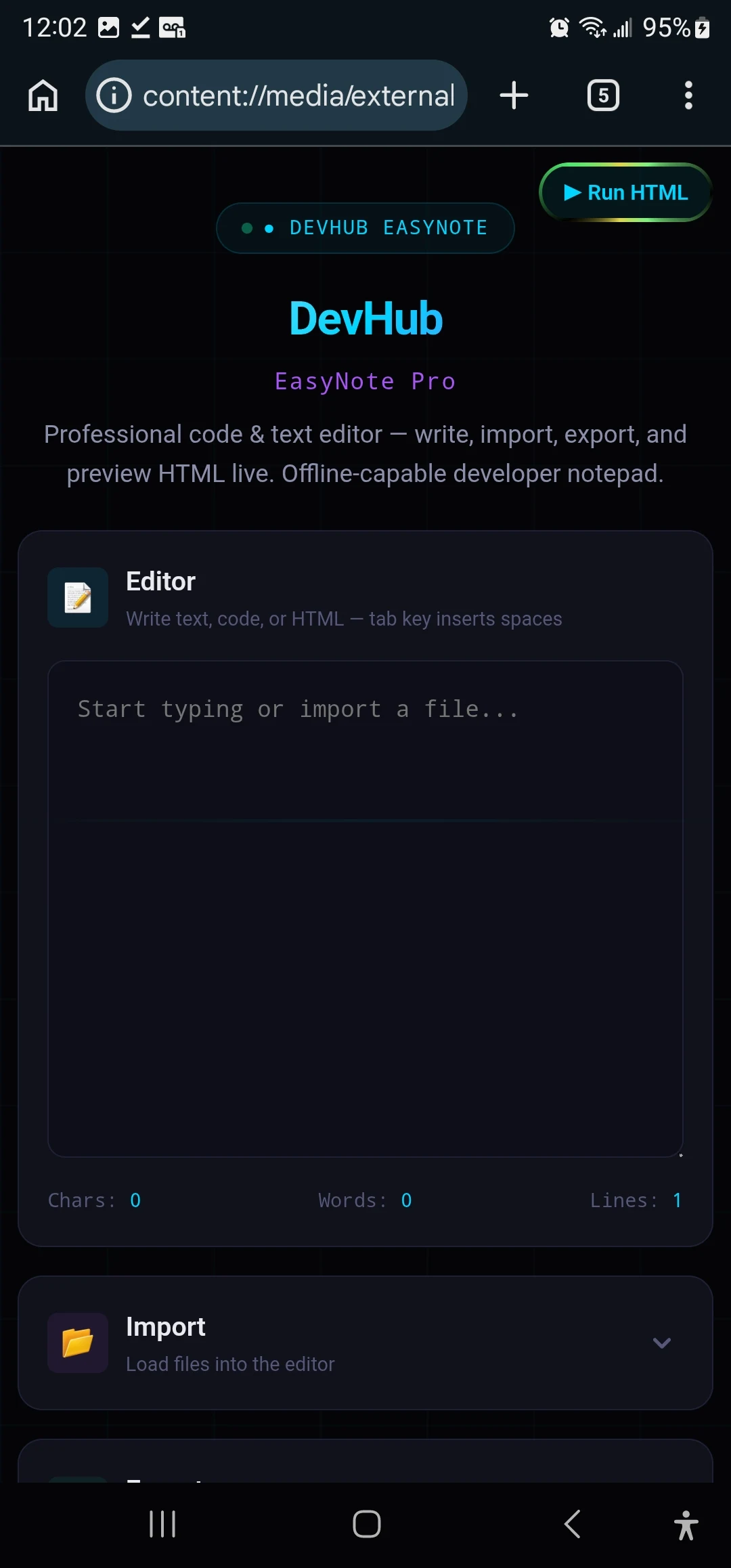 DevHub EasyNote screenshot
