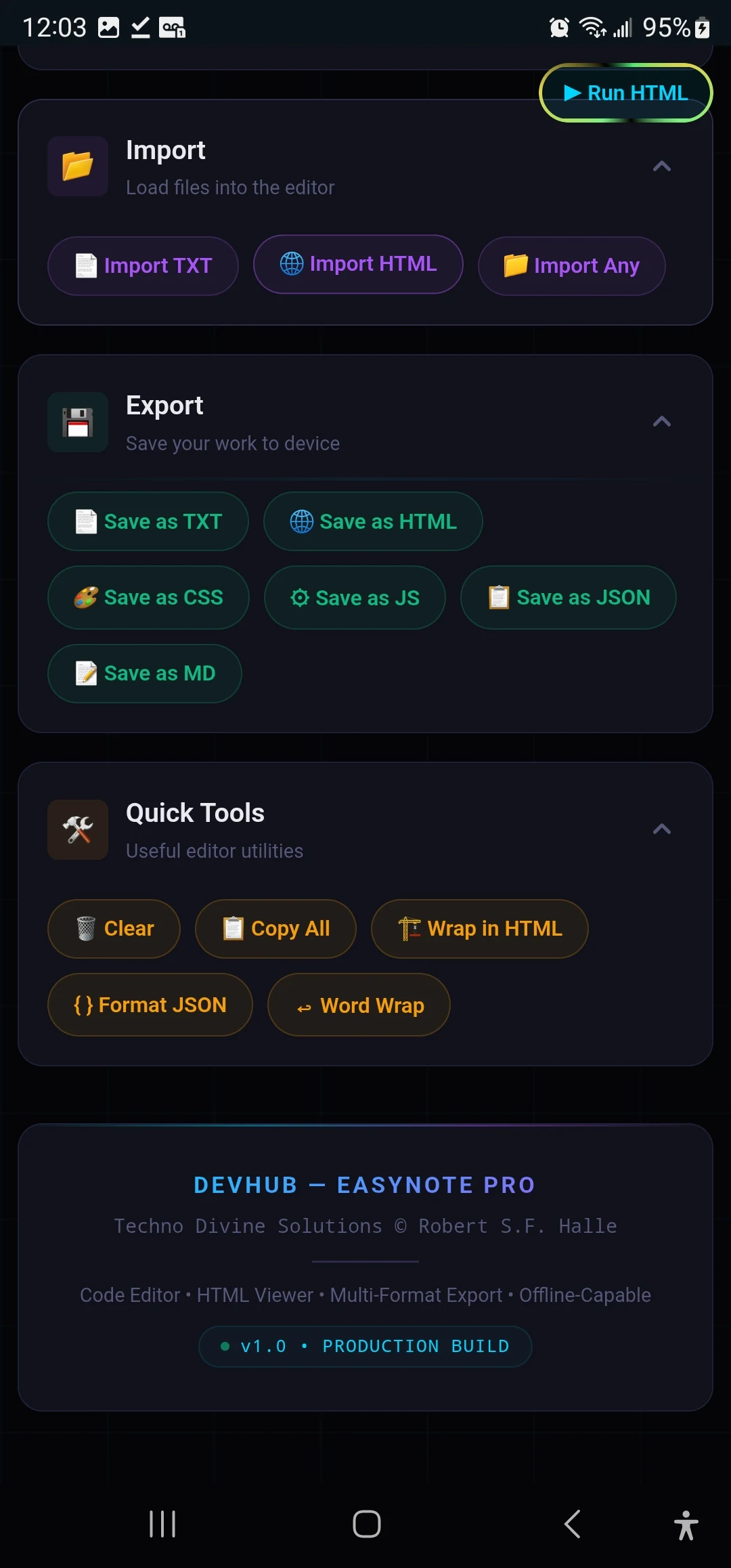 DevHub EasyNote screenshot